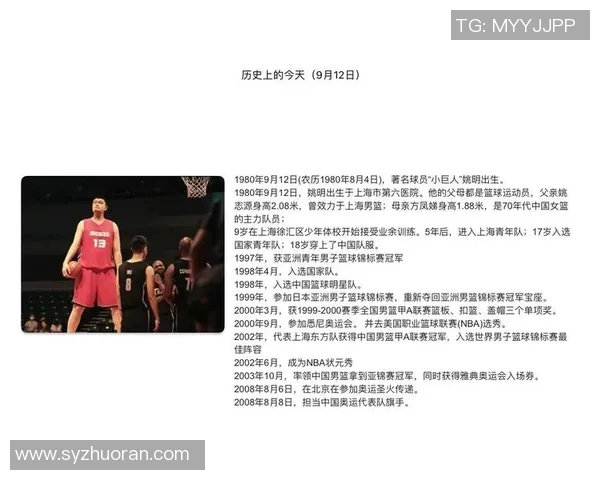 姚明传奇故事:从篮球少年到国际巨星的辉煌人生旅程 姚明传奇故事:从篮球少年到国际巨星的辉煌人生旅程